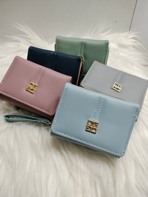 Three Folders Ladies Wallet with Side Chains